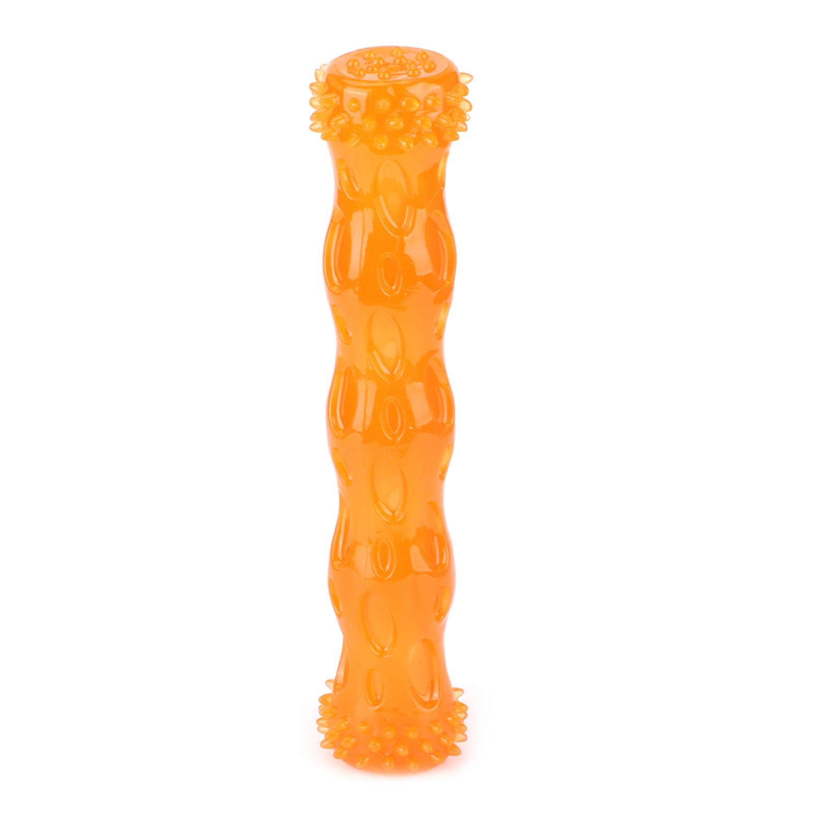 CUTULAMO Silicone Dog Chew Toy for Teeth Cleaning - Durable Molar Chew Stick for Small & Large Dogs - Helps Reduce Plaque & Tartar - Fun Interactive Play Toy for Puppies & Adult Dogs (Orange, Large) - Perfect for Indoor Play, Training Rewards & Dental Health
