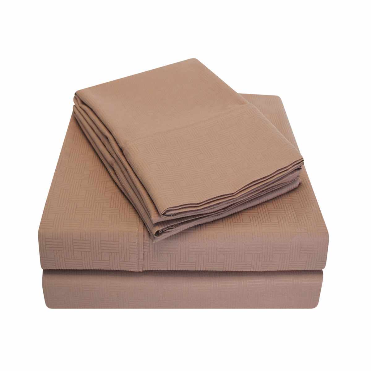 Stylish Embossed Microfiber Sheet Set - 4 Elegant Patterns, Wrinkle-Free & Ultra Soft - Perfect for Bedroom, Guest Room & Dormitory Comfort