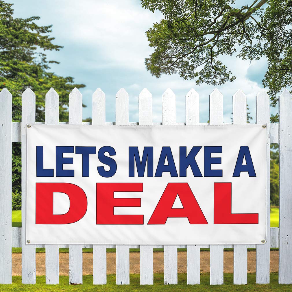 Custom Vinyl Banner - 60x144 Inches Weatherproof Outdoor Business Sign with 10 Grommets (Blue/Red) - Perfect for Yard Sales, Industrial Use & Promotional Events