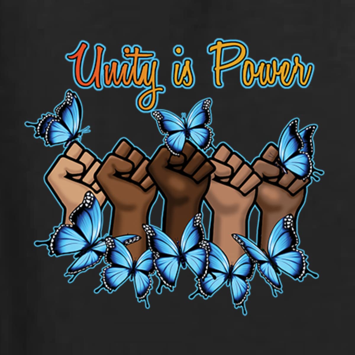 Wild Bobby Unity is Power Black Pride Women's Graphic Long Sleeve T-Shirt - Black History Month & Social Justice Apparel for Women