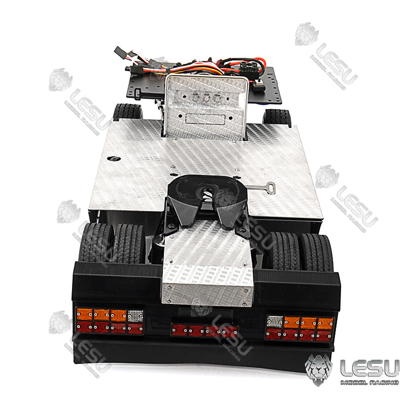 1/14 Scale Metal 4x4 Chassis with 27T Motor, Servo & ESC Light System for Tamiya RC Tractor Trucks - Perfect for Off-Road Crawling and Heavy-Duty RC Vehicle Customization