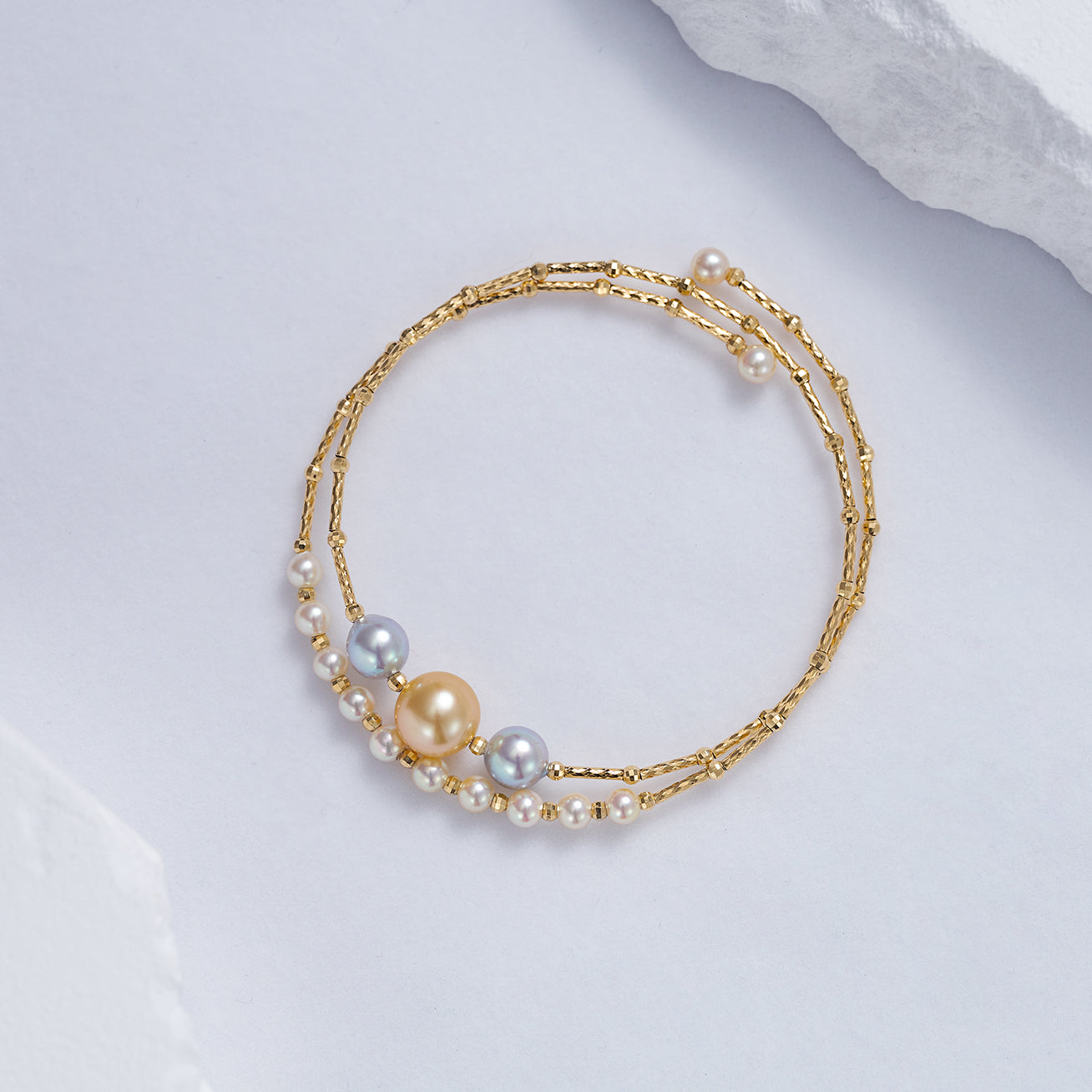 18K Solid Gold South Sea Akoya Pearl Bracelet KB00033 | Elegant Pearl Jewelry for Women | Perfect for Weddings, Parties & Special Occasions