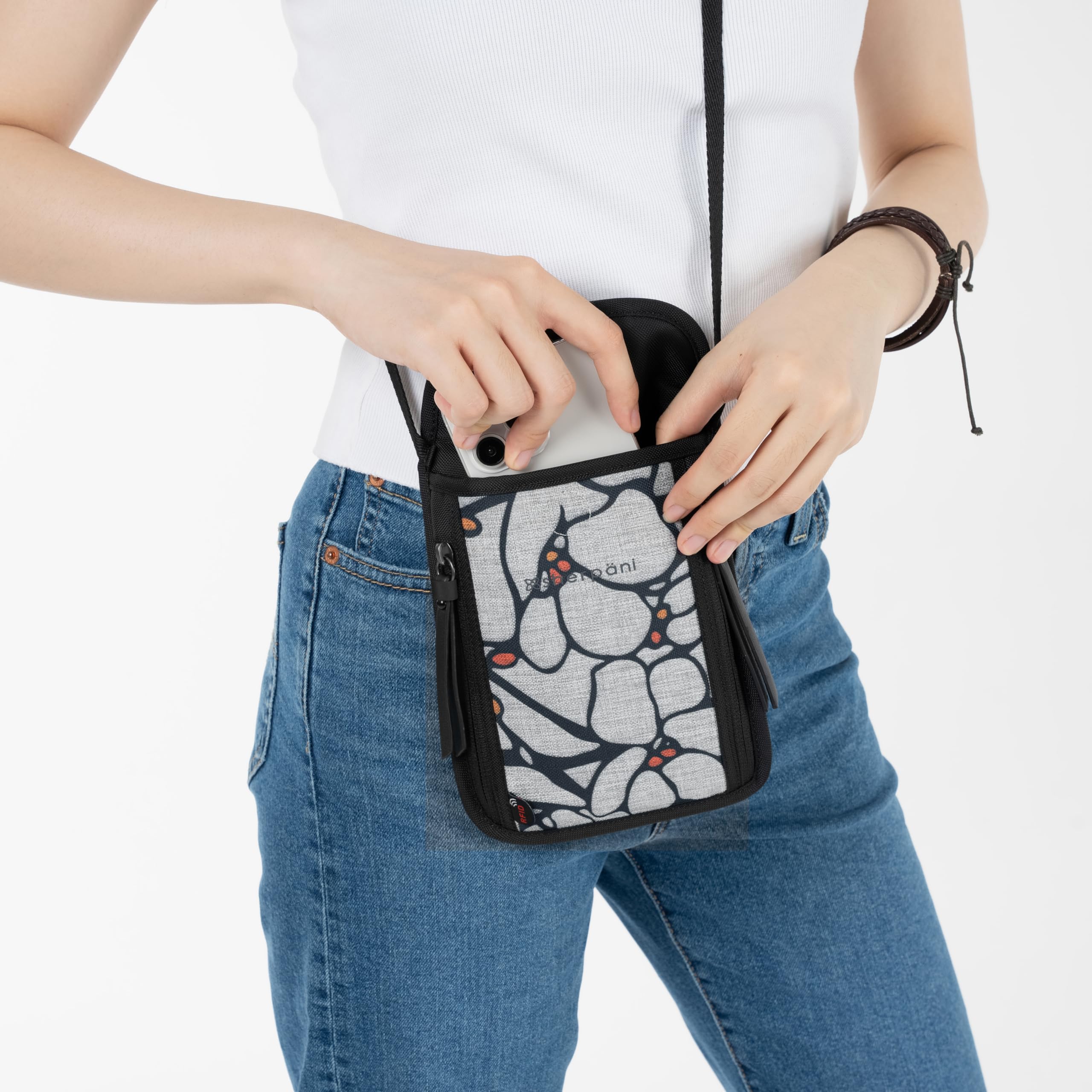 Sherpani Piper RFID Blocking Neck Wallet - Secure Travel Pouch & Passport Holder for Women - Perfect for Airports, Sightseeing & International Trips