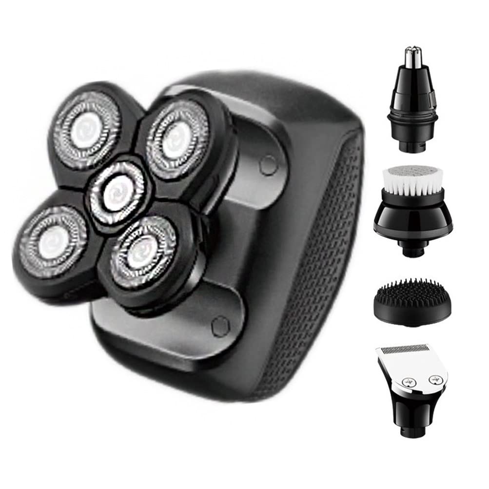 Men's Electric Razor & Shaver Kit - IPX4 Waterproof Wet/Dry Rotary Shaver for Beard & Body Grooming - Rechargeable Bald Trimmer Set for Home & Travel Use