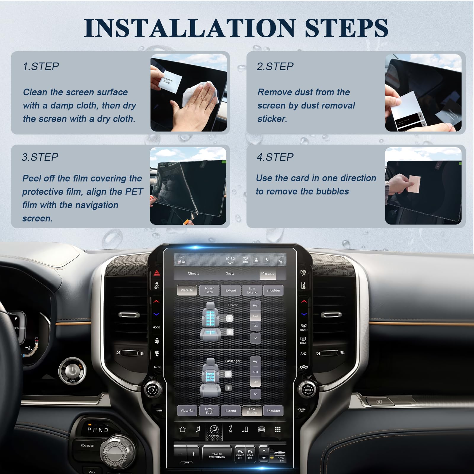 BIBIBO 2-Pack Anti-Glare Screen Protector for 2025+ RAM 1500 & Dodge RAM Trucks - 14.4