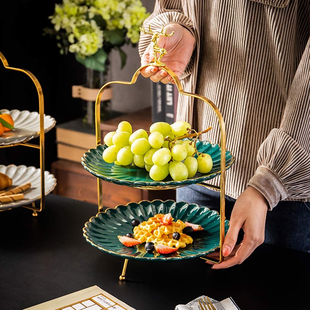 Premium 3-Tier Afternoon Tea Stand - White Buffet Dessert Display Rack for Bread, Fruits & Nuts (27.5x42cm) - Perfect for Hotel Catering, Bridal Showers & High Tea Parties