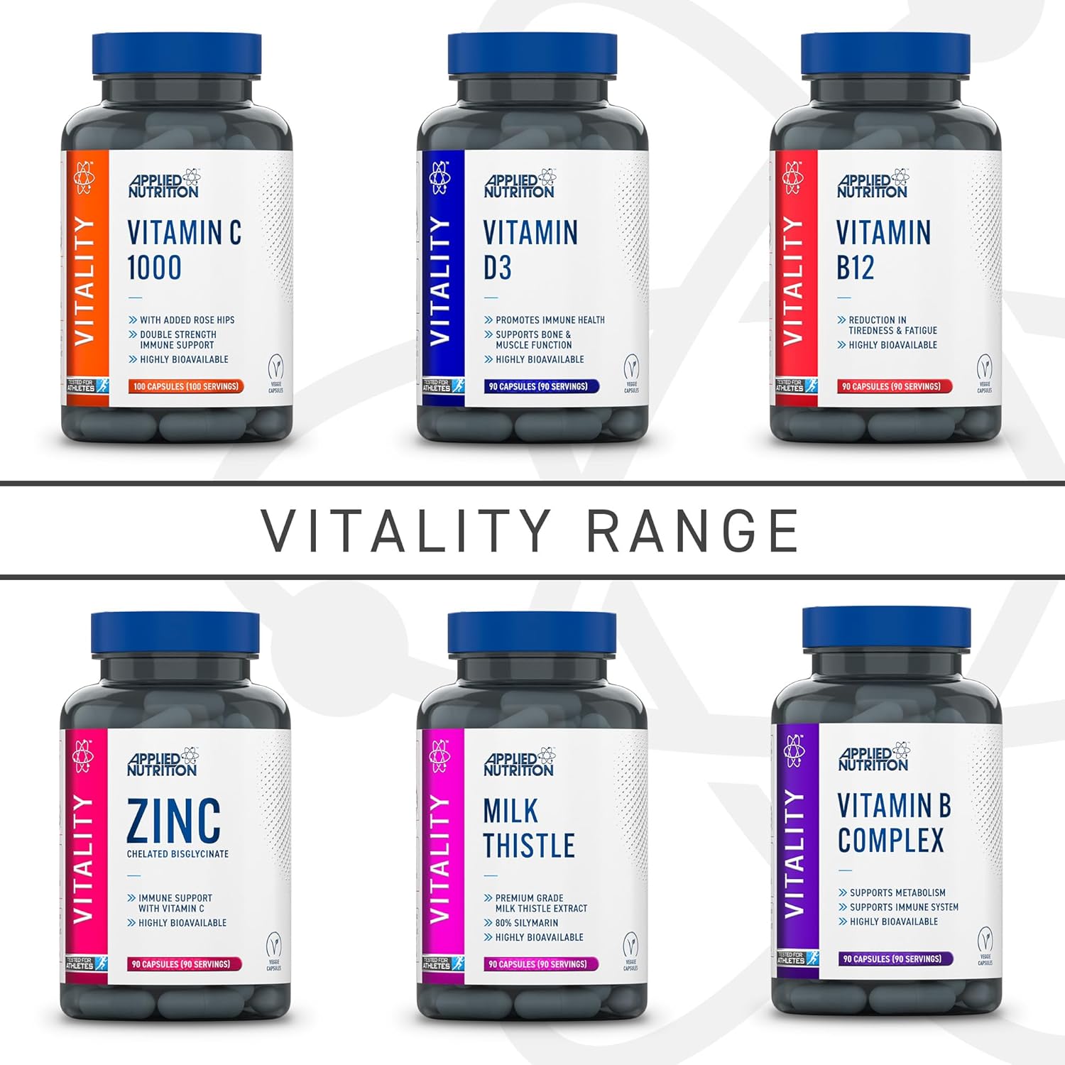 Applied Nutrition Vitamin B Complex Supplement - 90 Tablets for Energy, Metabolism & Stress Relief - Daily Health Support