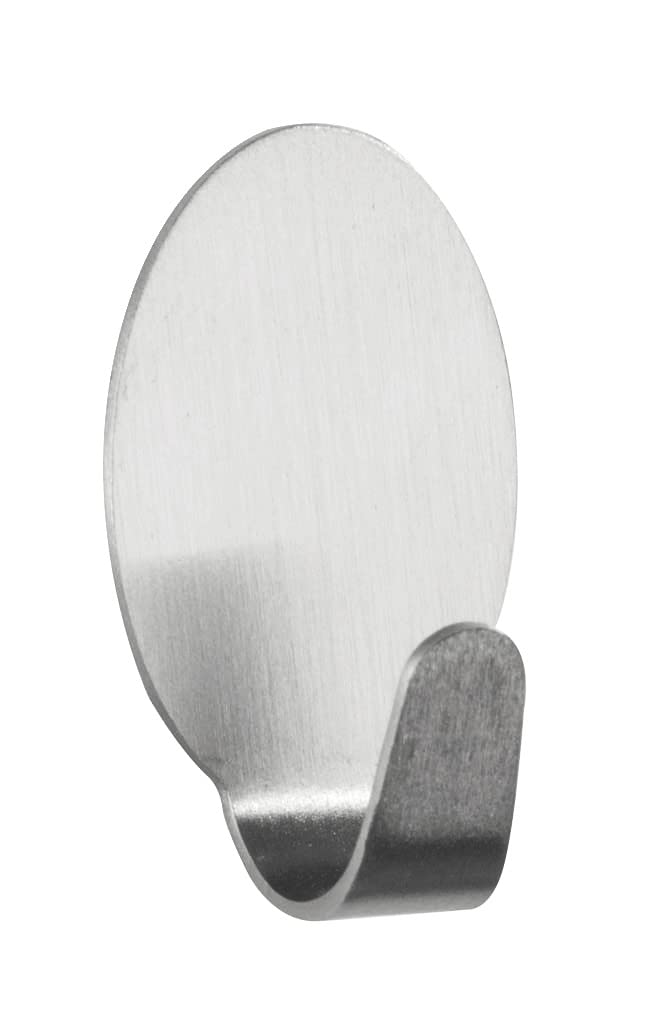 WENKO Dwarf Stainless Steel Wall Hooks - Set of 4, Matt Silver Finish for Bathroom, Kitchen & Entryway Organization | Heavy Duty Coat Hooks for Hanging Towels, Robes, Bags & More