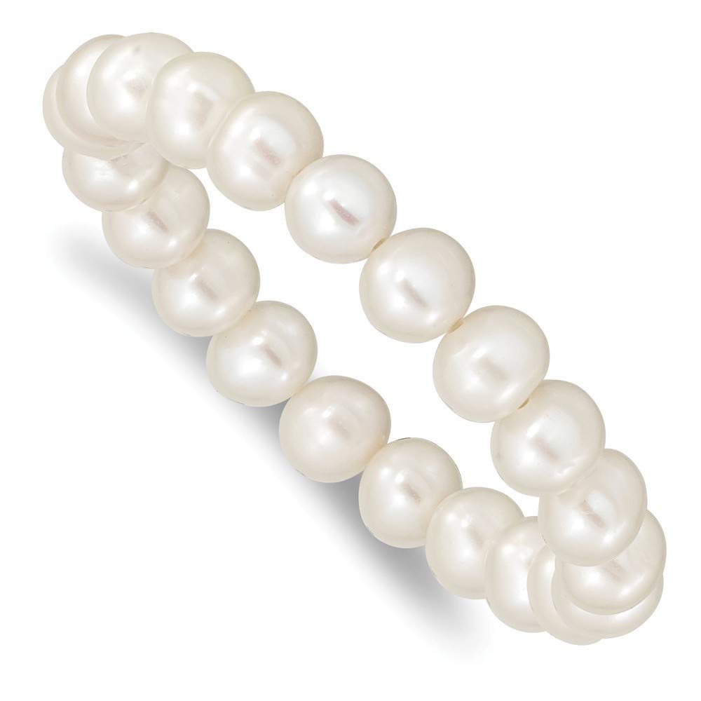 Sonia Jewels 5-6mm White Freshwater Cultured Pearl Stretch Bracelet - Elegant Pearl Jewelry for Women, Perfect for Weddings, Parties & Everyday Wear