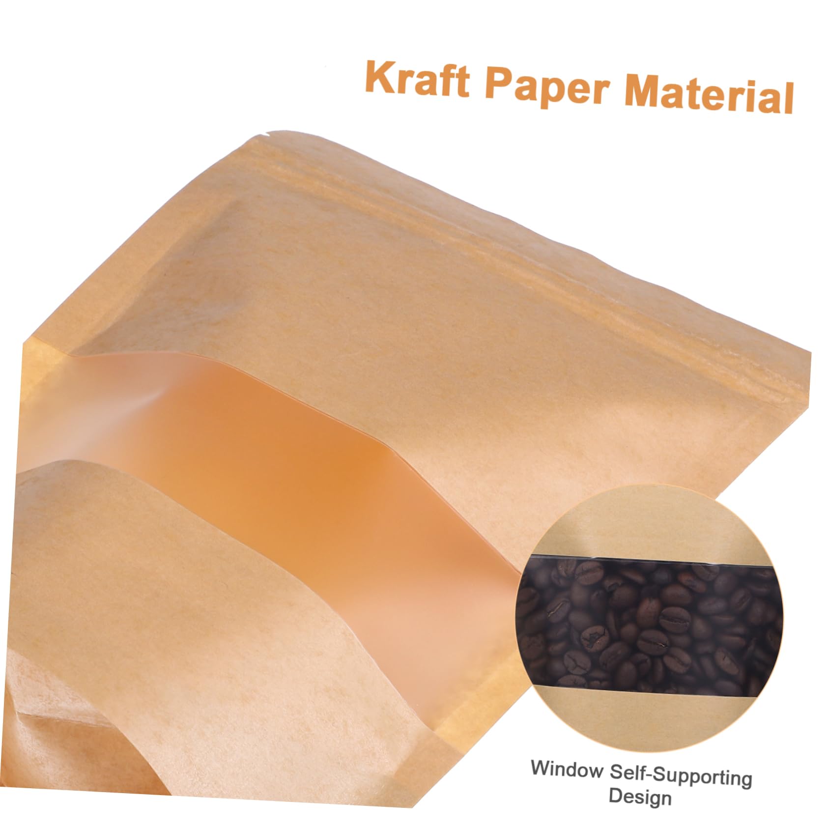Veemoon 50 Pcs Resealable Kraft Paper Bags - Small Brown Bags for Tea, Coffee, Snacks & Small Business | Eco-Friendly Packaging for Retail, Gifts & Storage