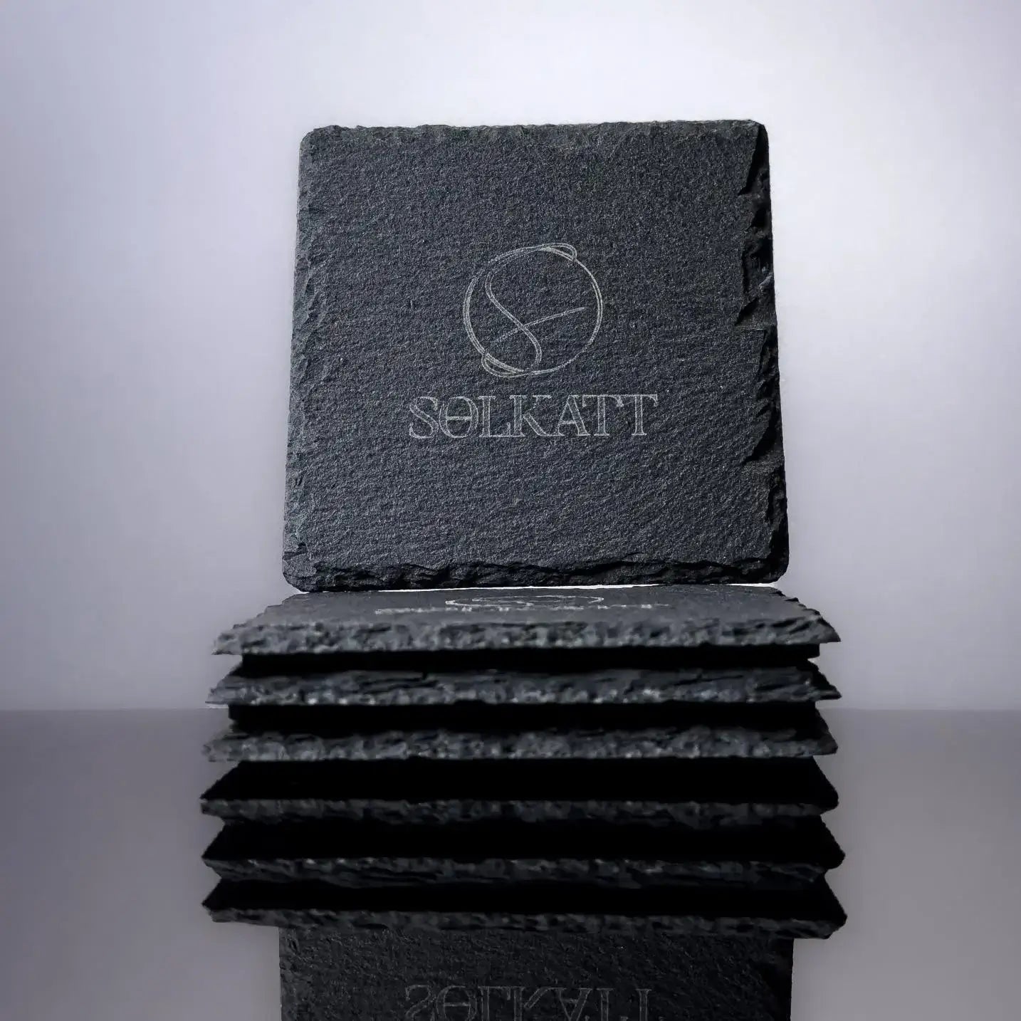 Premium Charcoal Slate Drink Coasters Set of 6 - Absorbent & Durable Stone Coasters for Coffee Table, Bar, Dining Room - Perfect for Home & Office Use