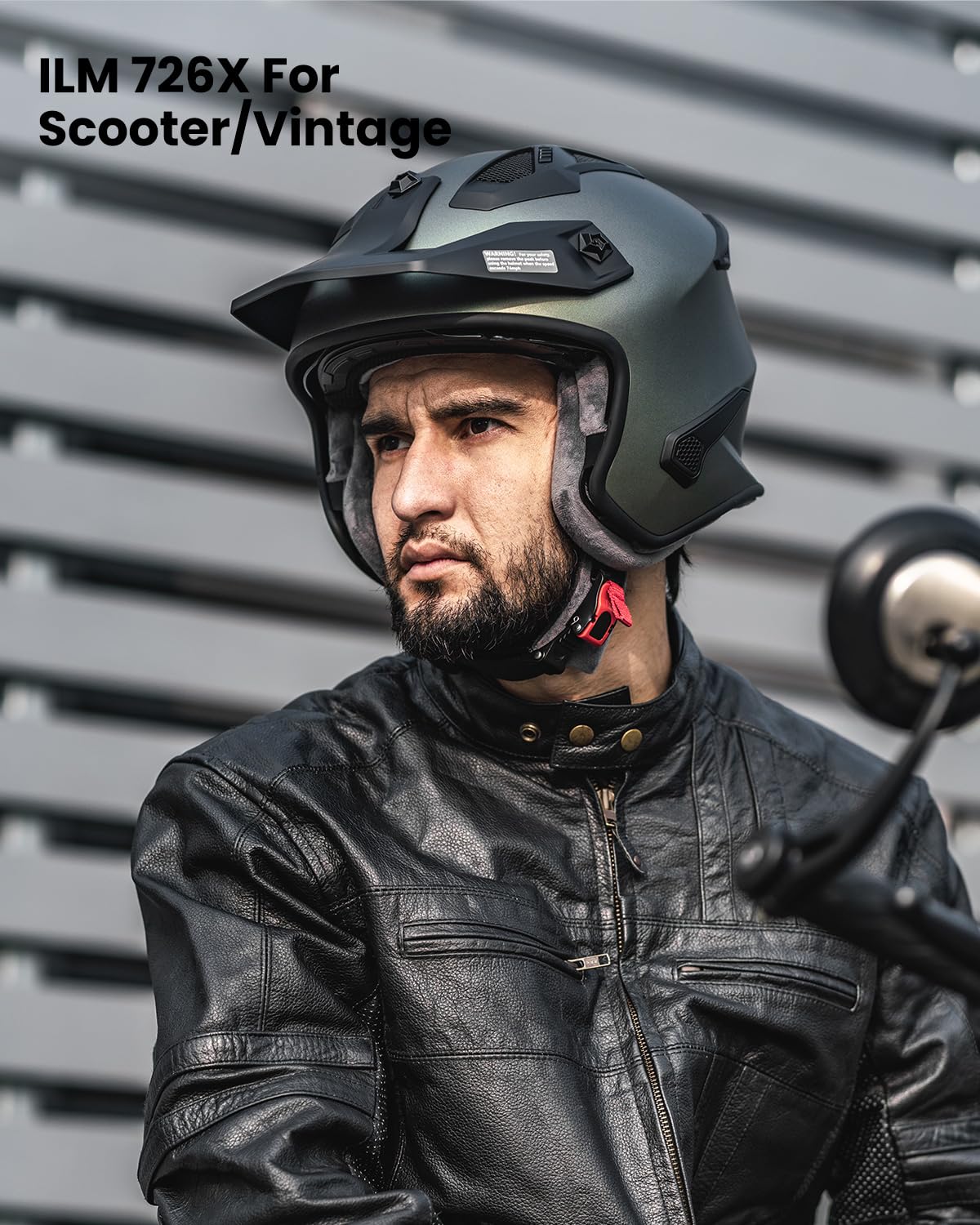 DOT Approved ILM Open Face 3/4 Motorcycle Helmet for Men & Women - Dirt Bike, Moped, ATV, UTV, Motocross, Cruiser, Scooter Riding - Lightweight & Comfortable (Midnight Green, XL) - Perfect for Urban Commuting & Off-Road Adventures