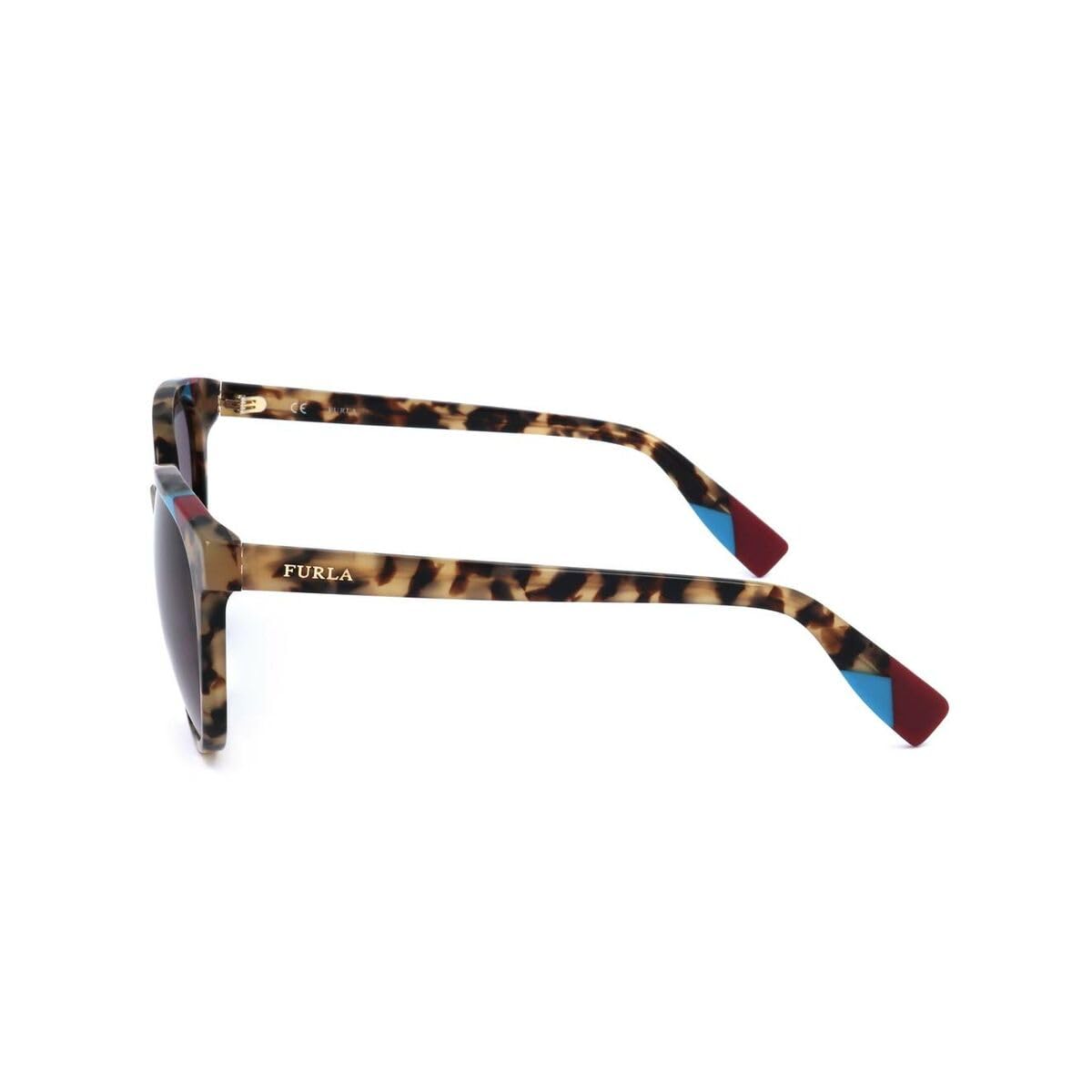 Furla SFU 229 Tortoise 07UX Sunglasses for Women - Classic Retro Style UV Protection Shades - Perfect for Beach, Driving & Outdoor Activities