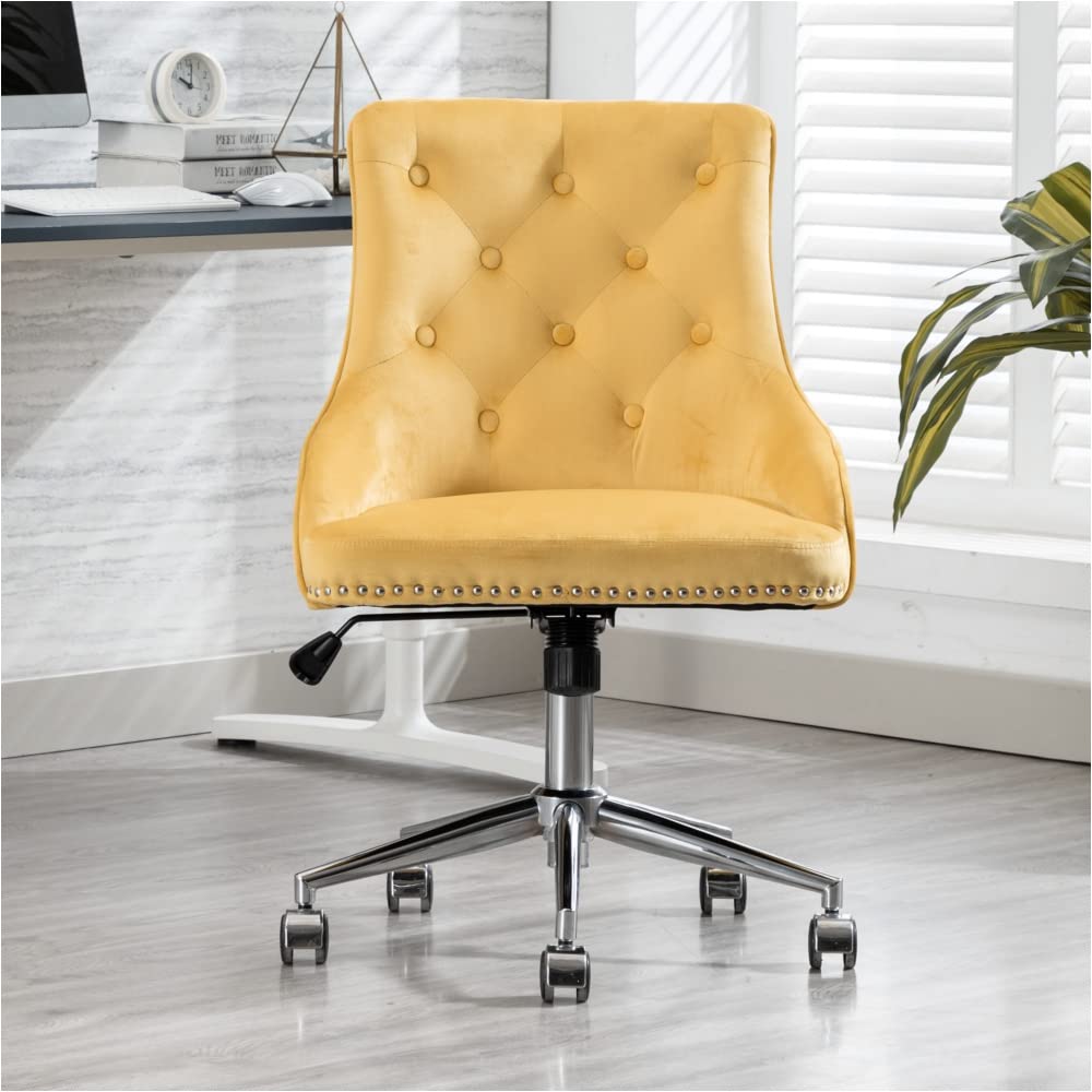HuaZo Modern Home Office Desk & Mid-Back Fabric Computer Chair Set - Ergonomic Swivel & Height Adjustable for Comfortable Workstation (Ideal for Remote Work, Gaming & Study)