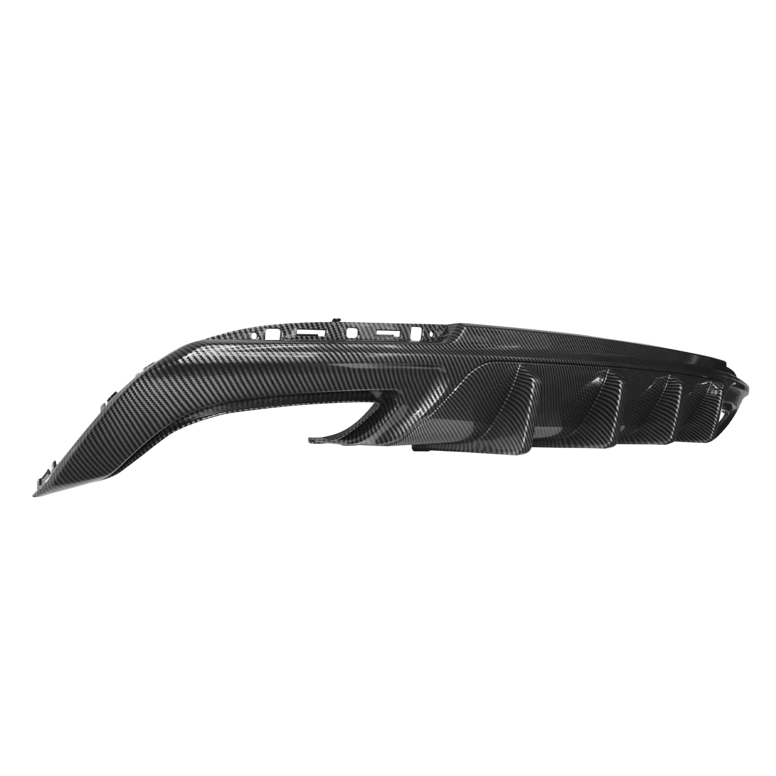 FREEMOTOR802 Rear Diffuser for 2015-2023 Chrysler 300 | IKON V1 Style Carbon Fiber Print PP Bumper Lip | Lower Valance Diffuser & Shark Fin Splitter 2-Piece Set | Upgrade Your Car's Rear Styling & Aerodynamics