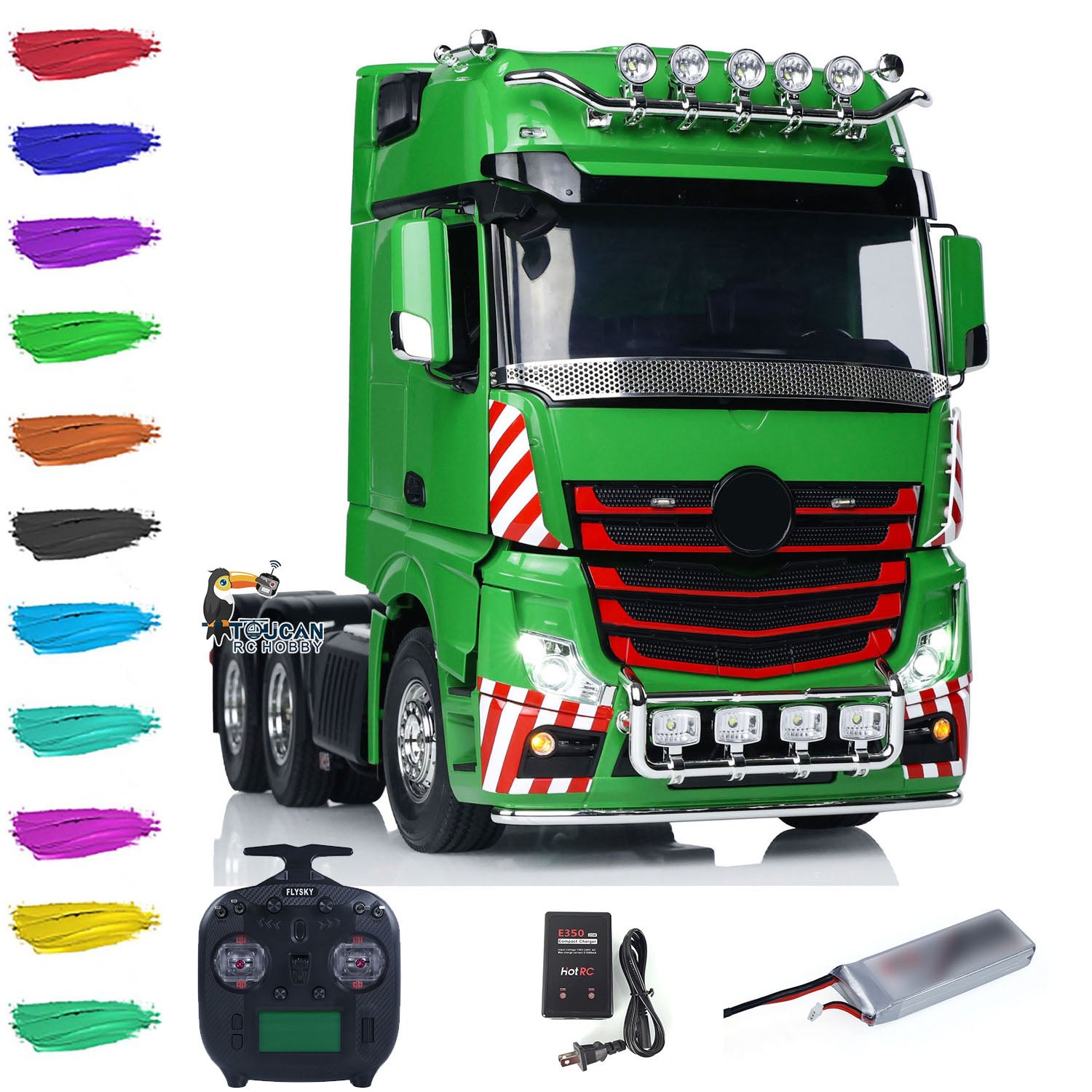 1/14 Scale RC Tractor Truck 6x4 - 3363 Remote Control Lorry RTR Model with ST8 Radio System, High Roof & Pre-Painted Body - Ready-to-Run for Adults & Kids - Perfect for Off-Road Play, Construction Site Simulation & RC Hobby Collection