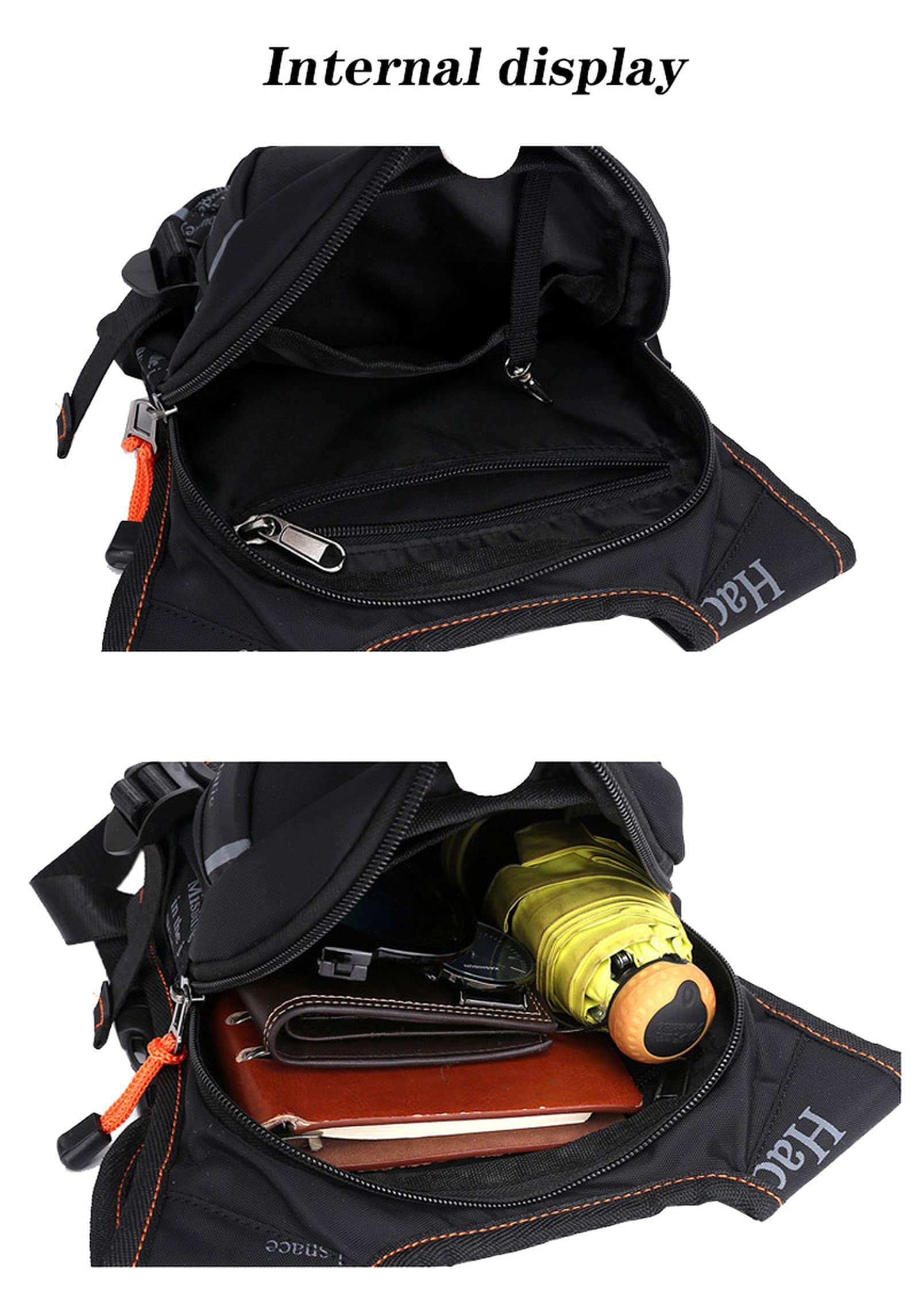 Waterproof Nylon Drop Leg Bag for Men - Adjustable Waist Fanny Pack with Shoulder Strap - Ideal for Motorcycle Riding, Hiking, Travel & Outdoor Activities