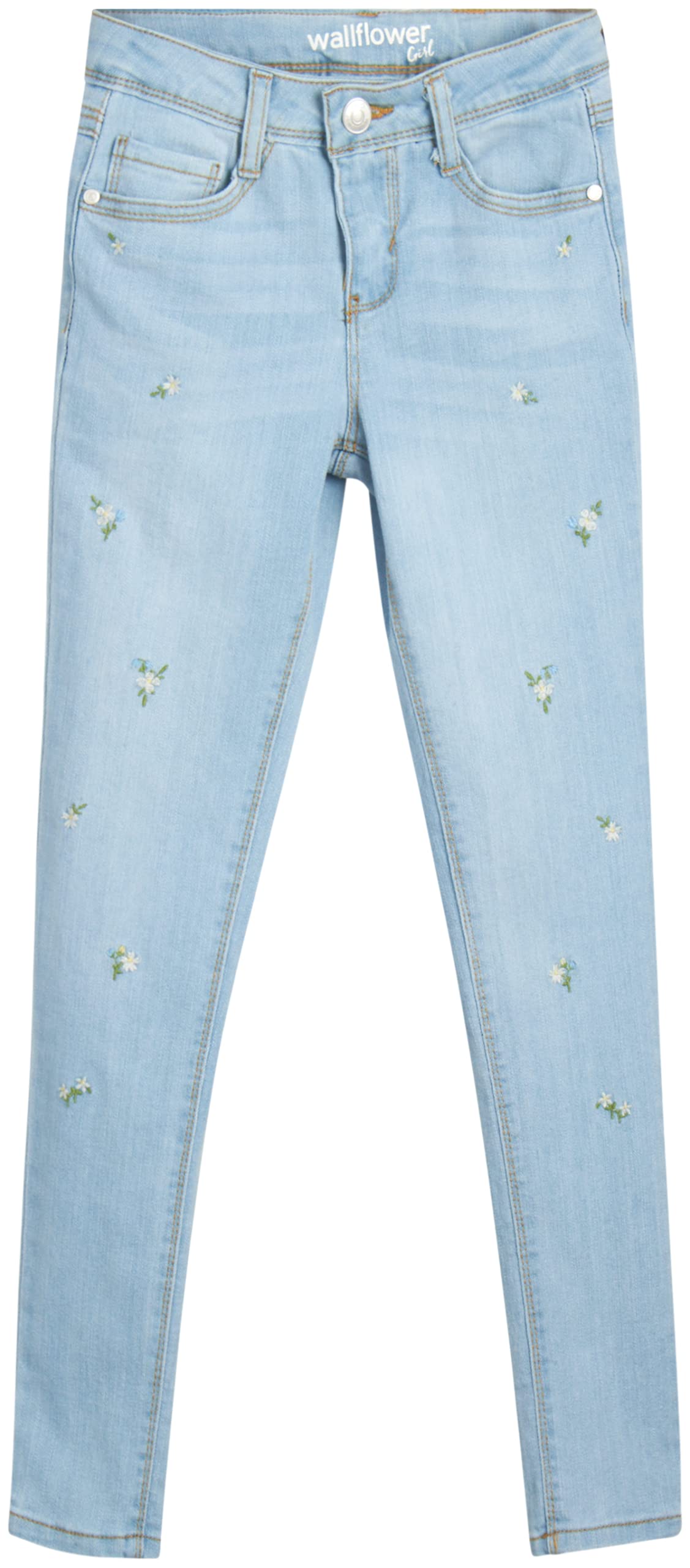 WallFlower Girls' Super Stretch Denim Skinny Jeans for Teens - Comfortable Slim Fit Jeans (Size 7-16) - Perfect for School, Playdates & Everyday Wear