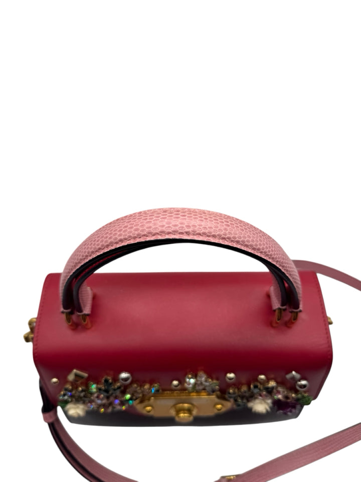 Dolce & Gabbana Iguana Embossed Crystal Satchel Bag - Luxury Designer Handbag for Women, Evening Parties & Special Occasions