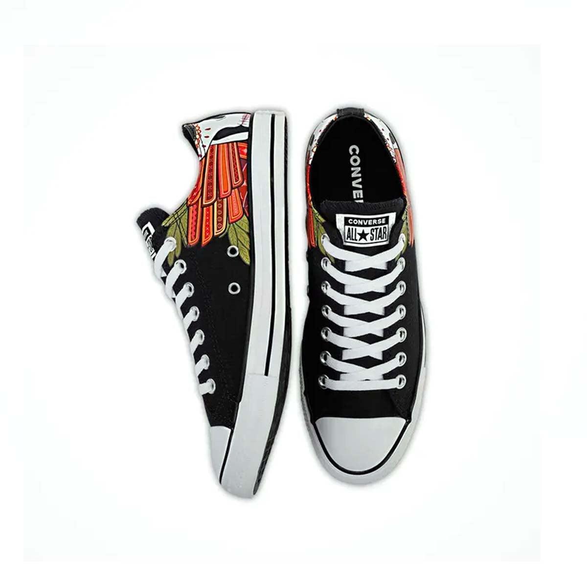Chuck Taylor All Star Low 'Dia De Los Muertos' Sneakers - Unisex Canvas Shoes for Men & Women - Perfect for Halloween, Day of the Dead Celebrations & Casual Streetwear