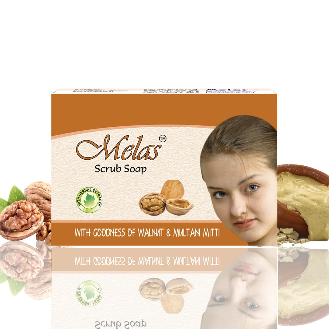 Melas Scrup Soap - Pack of 6 | Natural Handmade Bar Soap for Sensitive Skin & Daily Cleansing | Perfect for Bath, Shower & Travel