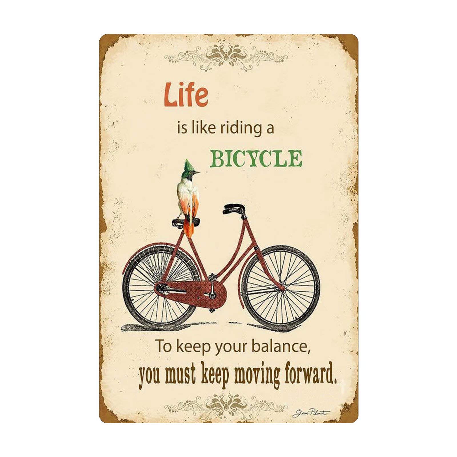Vintage Bicycle Tin Sign - Retro Metal Wall Decor 8x12 Inch - Perfect for Garage, Man Cave, Bar, or Bike Shop Decoration