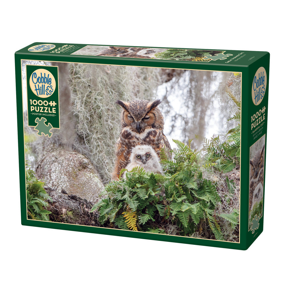 Cobble Hill Great Horned Owl 1000 Piece Jigsaw Puzzle with Reference Poster - Fun Family Activity & Home Decor for Puzzle Lovers