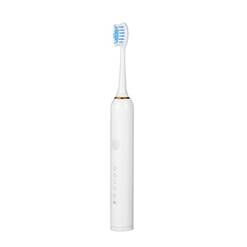 Rechargeable Sonic Electric Toothbrush for Adults & Kids - 5 Modes with 2 Brush Heads, Waterproof IPX7, Deep Teeth Cleaning & Gum Care - Perfect for Travel, Home & Family Oral Hygiene (A)