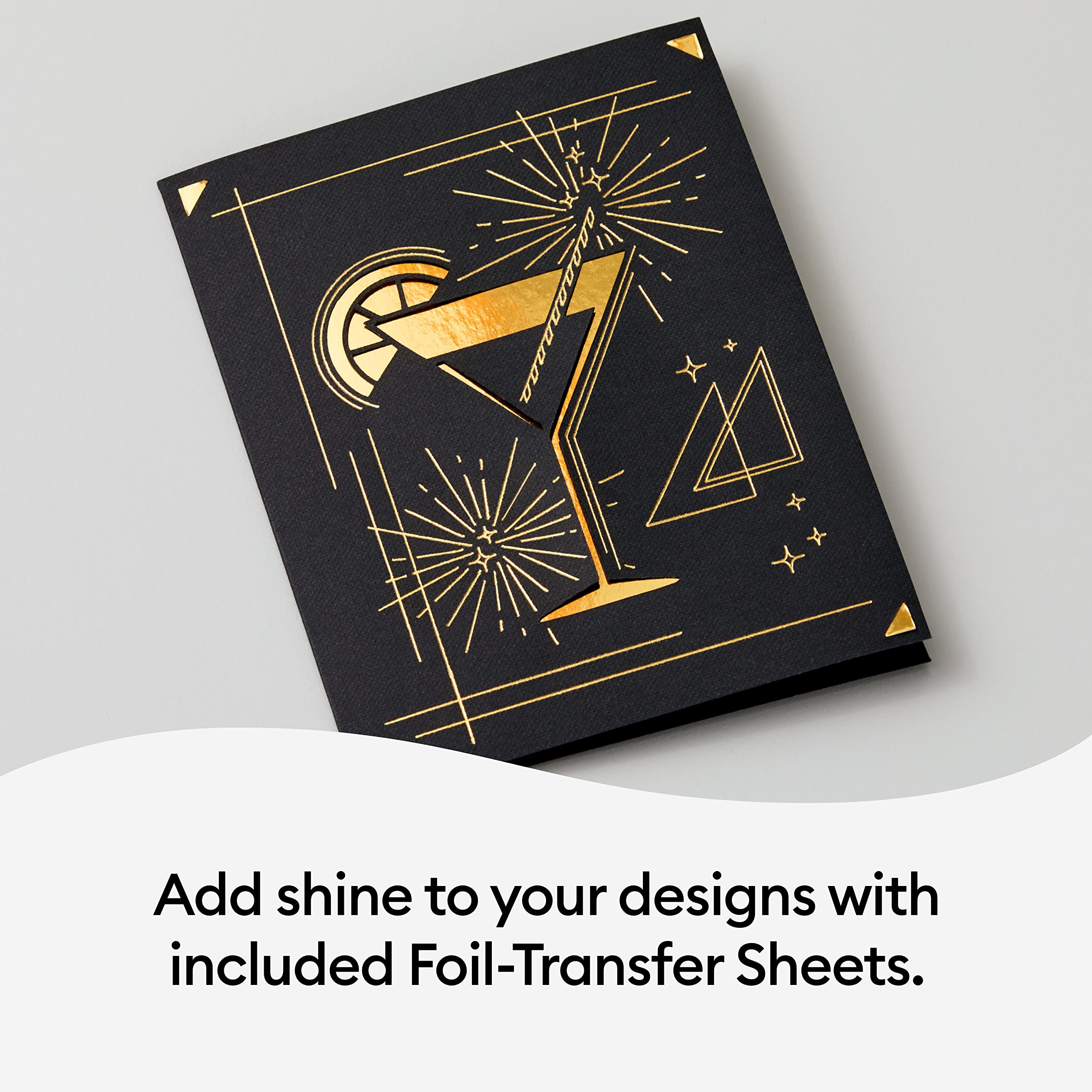 Cricut Foil Transfer Insert Cards R40 - Easy Release Foil for DIY Greeting Cards | Birthday, Thank You, Celebration Cards | Compatible with Cricut Joy, Maker & Explore Machines | 12-Pack Sampler for Crafting & Scrapbooking