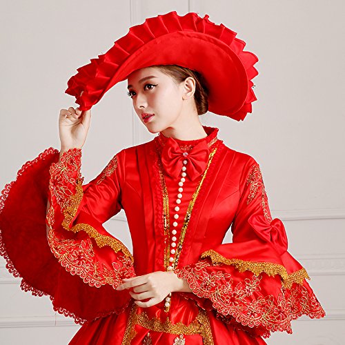 Victorian Renaissance Queen Costume for Women - Elegant Rococo Masquerade Ball Gown with Long Sleeves | Perfect for Halloween, Cosplay, Themed Parties & Historical Reenactments