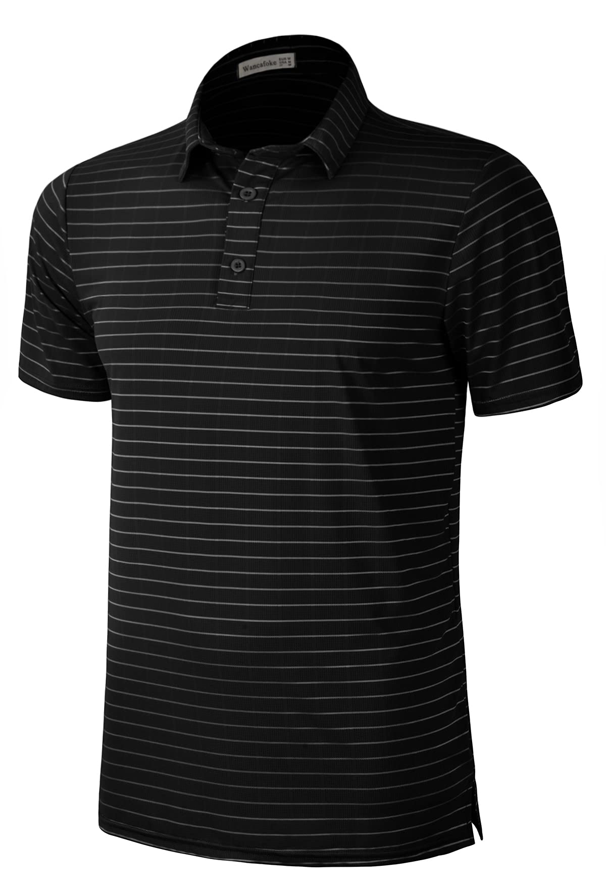 Wancafoke Men's Short Sleeve Polo Shirt - Moisture Wicking Golf Shirt with Collar - Breathable Casual & Athletic Wear for Golf, Tennis & Outdoor Activities