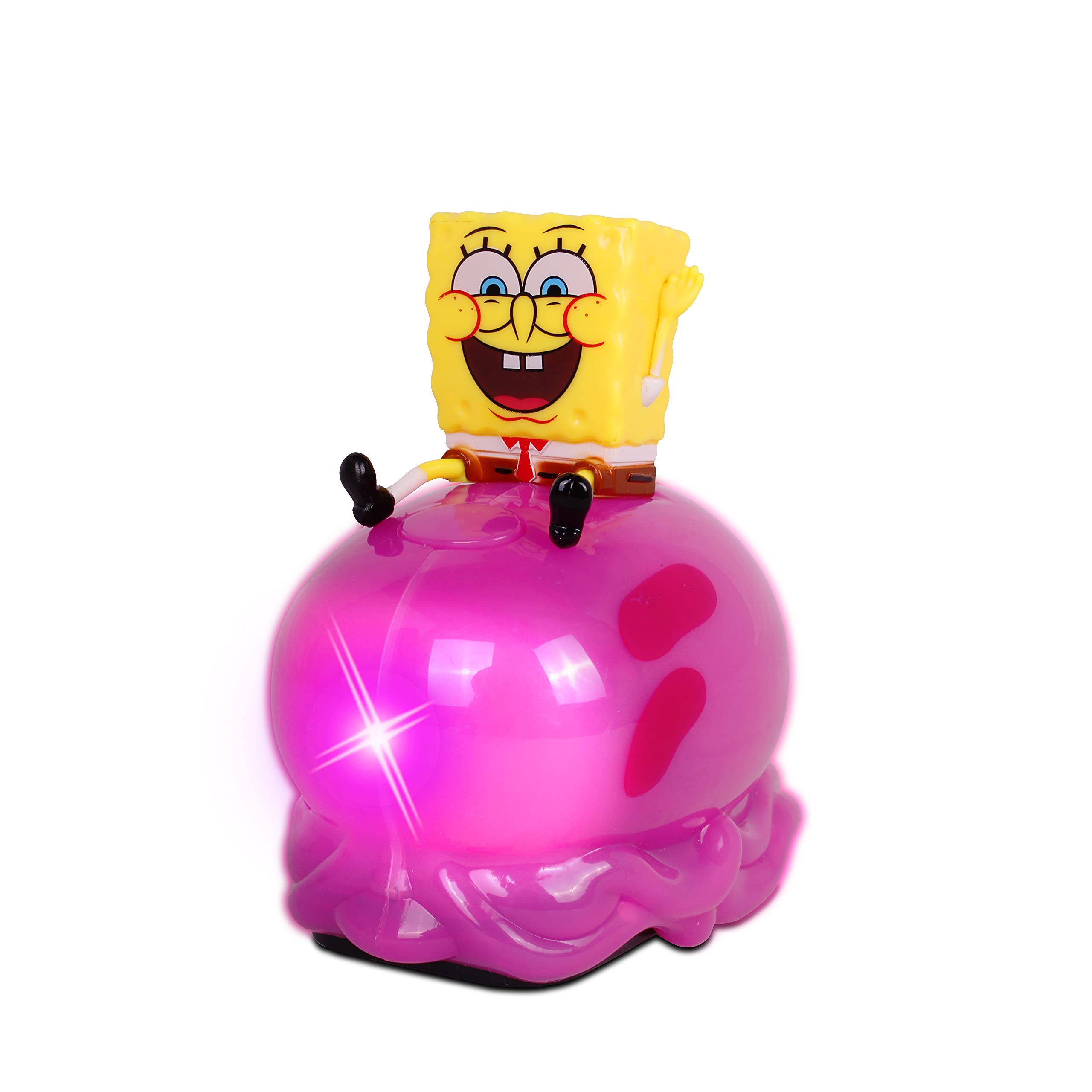 NKOK Spongebob Jellyfish Racer Toy - Official Licensed Friction-Powered Car with LED Lights & Music, Grippy Tires - Perfect Gift for Spongebob Fans & Collectors - Fun for Playtime, Birthday Parties & Display Collections