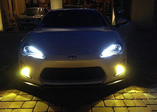 2-Pack 3000K Yellow High Power P13W LED Bulbs - Bright DRL & Fog Light Replacement - Perfect for Daytime Running Lights, Fog Lamps in Cars, Trucks, SUVs - Enhance Visibility in Rain, Snow & Low Light Conditions