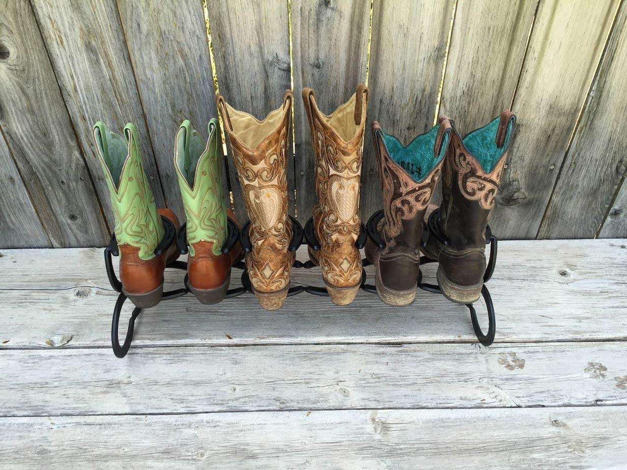 Sturdy Horseshoe Boot Rack - Rustic Entryway Organizer for Western & Cowboy Boots | Perfect for Mudrooms, Farmhouses & Ranch Style Homes