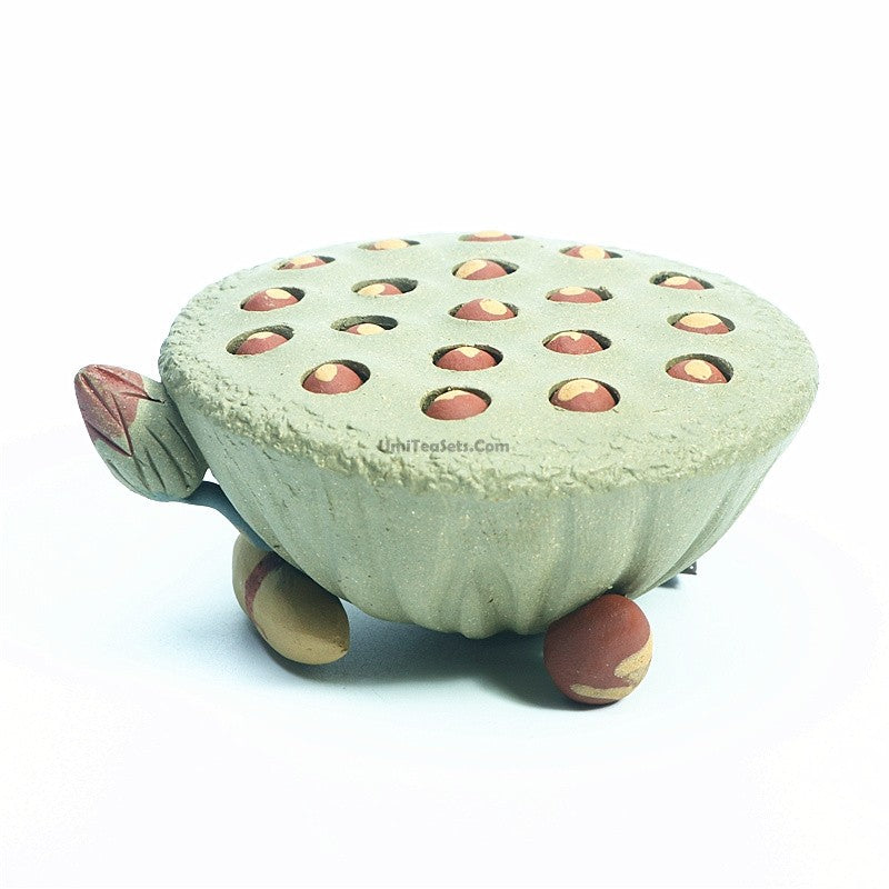 Yixing Clay Lotus Seedpod Tea Pet - Handmade Ceramic Water Spray Figurine for Tea Ceremony & Zen Decor | Perfect Gift for Tea Lovers & Home Office Decor