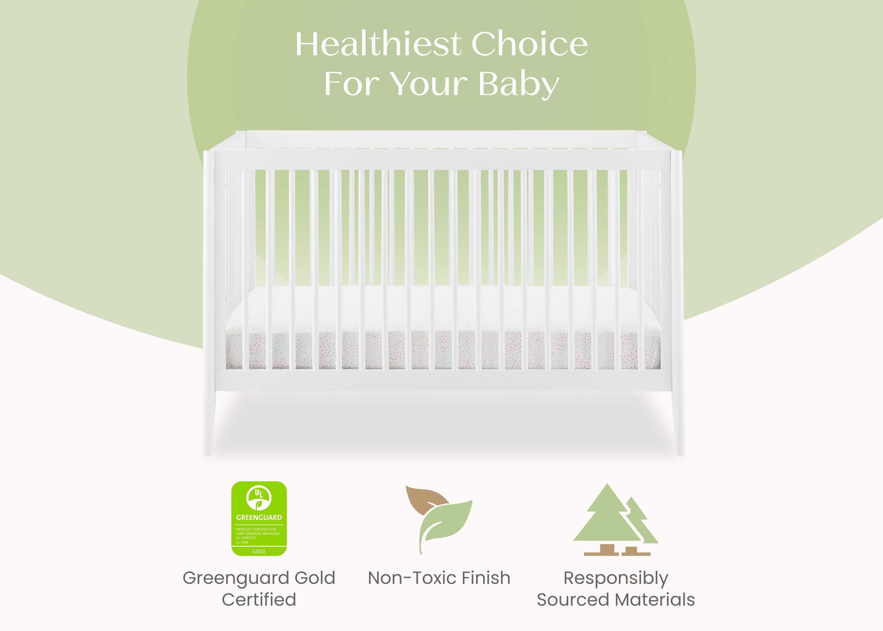 Casey 6-in-1 Convertible Baby Crib - Toddler Bed, Daybed & Full-Size Bed - Safe Nursery Furniture for Newborn to Adult - Perfect for Nursery, Bedroom & Guest Room