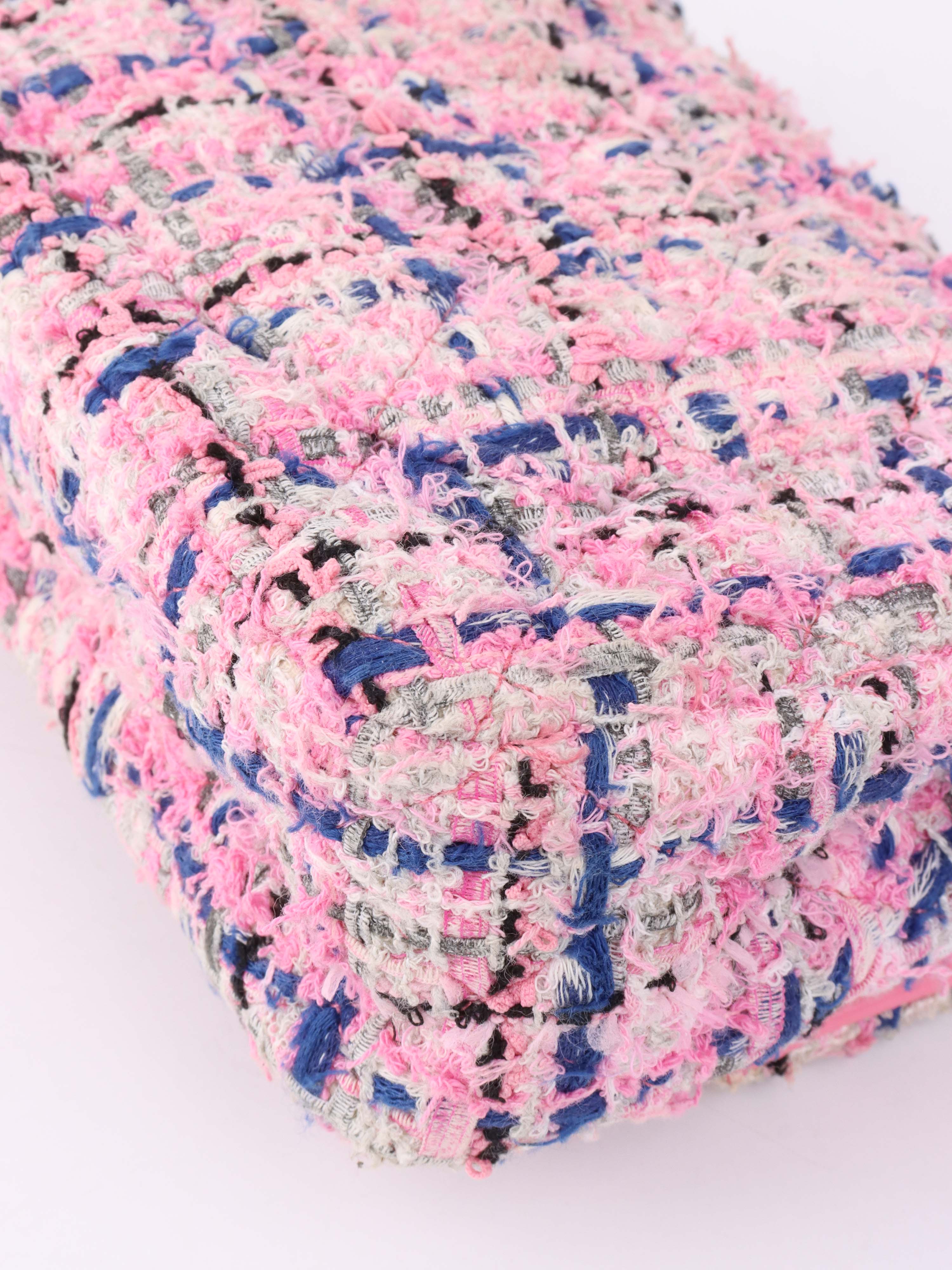 Chanel Pink & Blue Tweed Mini Rectangular Classic Flap Bag - Luxury Designer Handbag for Women | Perfect for Parties, Weddings & Special Occasions