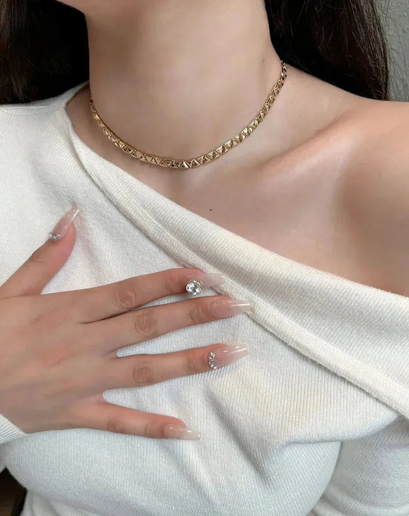 18K Yellow Gold Diamond Necklace for Women - 4.5mm Wide Luxury Chain with Natural Diamonds - Perfect for Senior Banquets, Weddings & Special Occasions