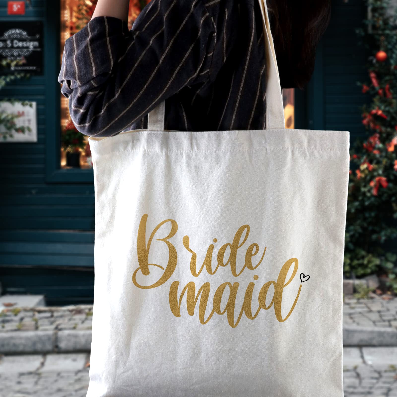 Elegant Bridesmaid Tote Bag - Reusable Wedding Gift Bag with Handles for Sister, Best Friend & Maid of Honor - Perfect for Bridal Showers, Bachelorette Parties & Wedding Day Essentials