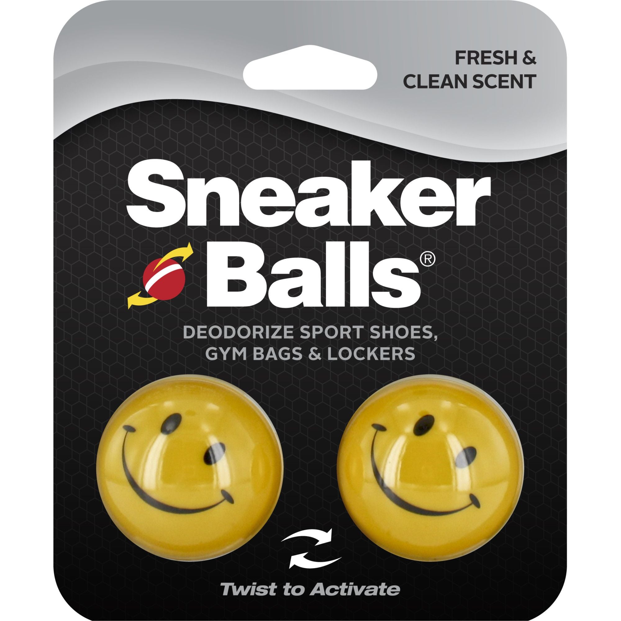 Happy Feet Sneaker Balls 2-Pack - Odor Eliminator for Shoes & Gym Bags - Keep Footwear Fresh After Sports & Workouts
