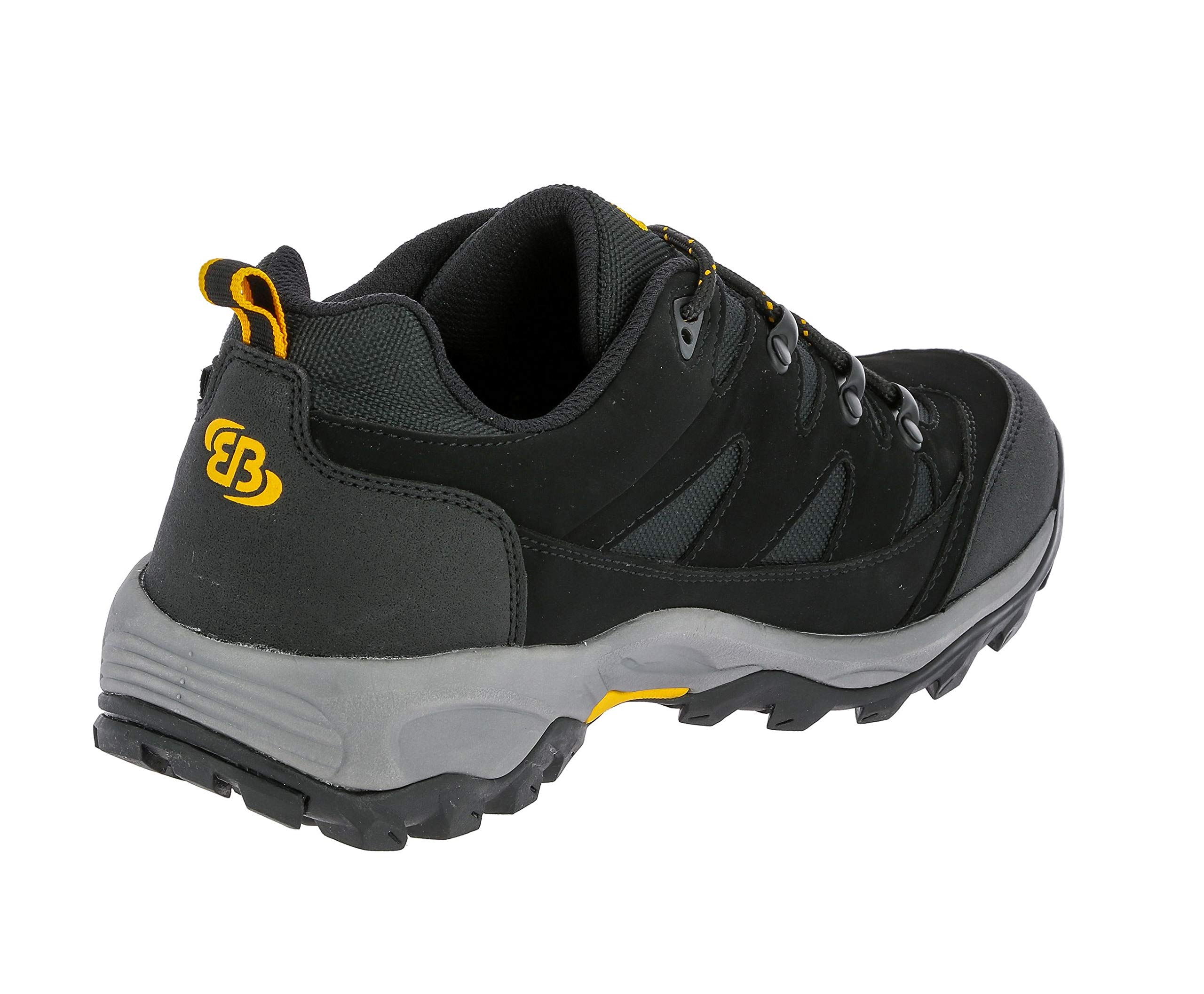 Women's Low Rise Hiking Boots - Black & Yellow Waterproof Outdoor Shoes for Hiking & Trekking | Size 12 | Perfect for Trail Walking & Mountain Adventures