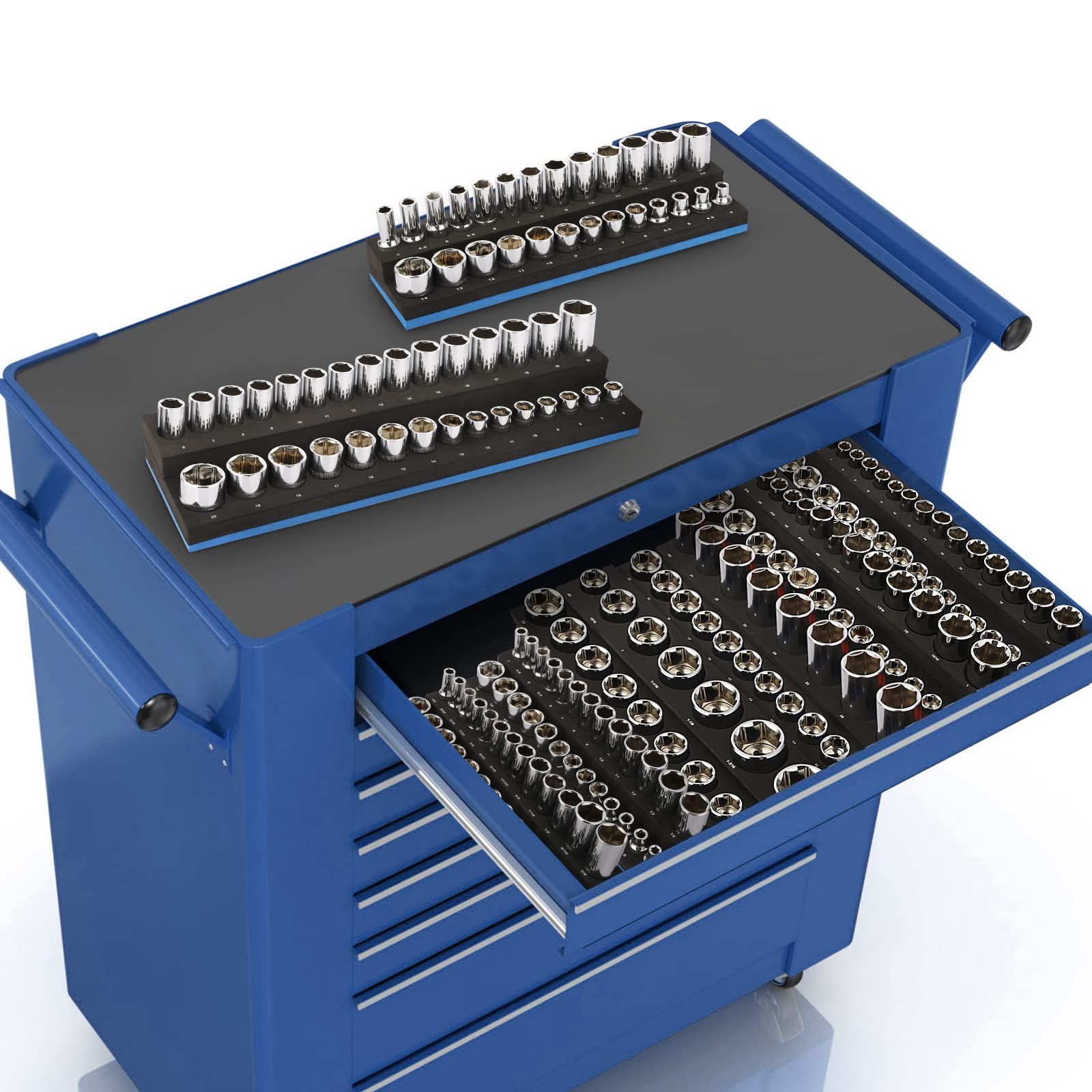6PCS Socket Organizer Set - Heavy Duty EVA Foam Holder for 1/2