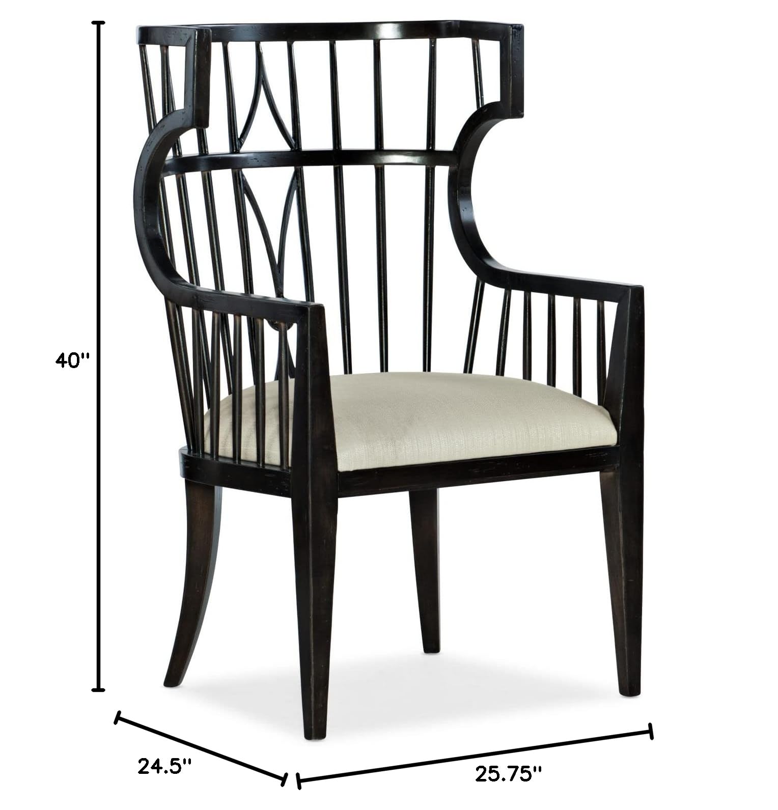 Hooker Furniture Sanctuary Couture Host Chair - Elegant Living Room Accent Chair for Home Decor, Comfortable Seating for Guests & Entertaining