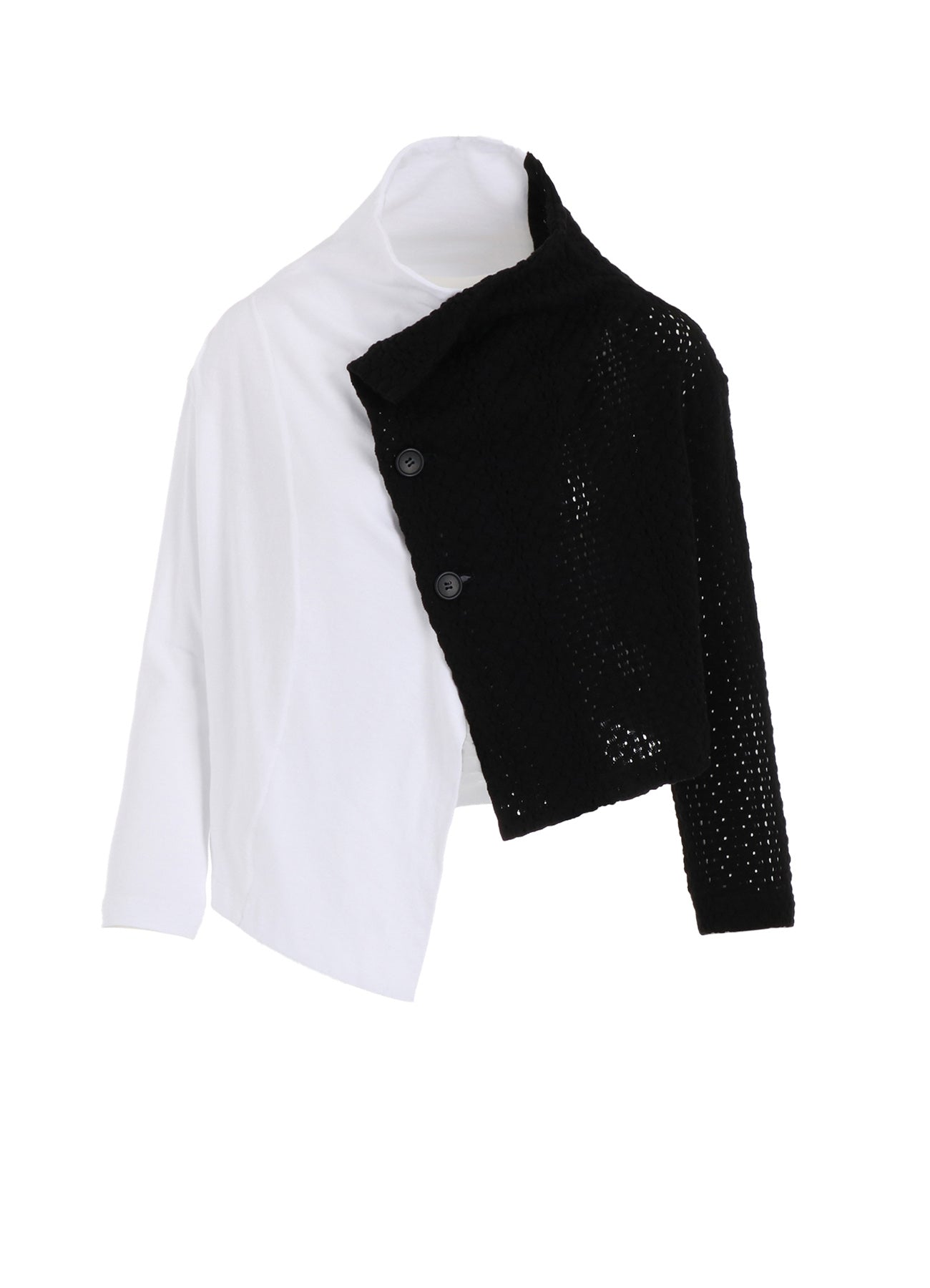 Stylish Cotton Jersey & Lace Off-Neck 3-Button Jacket for Women - Perfect for Casual Outings, Office Wear & Spring Layering
