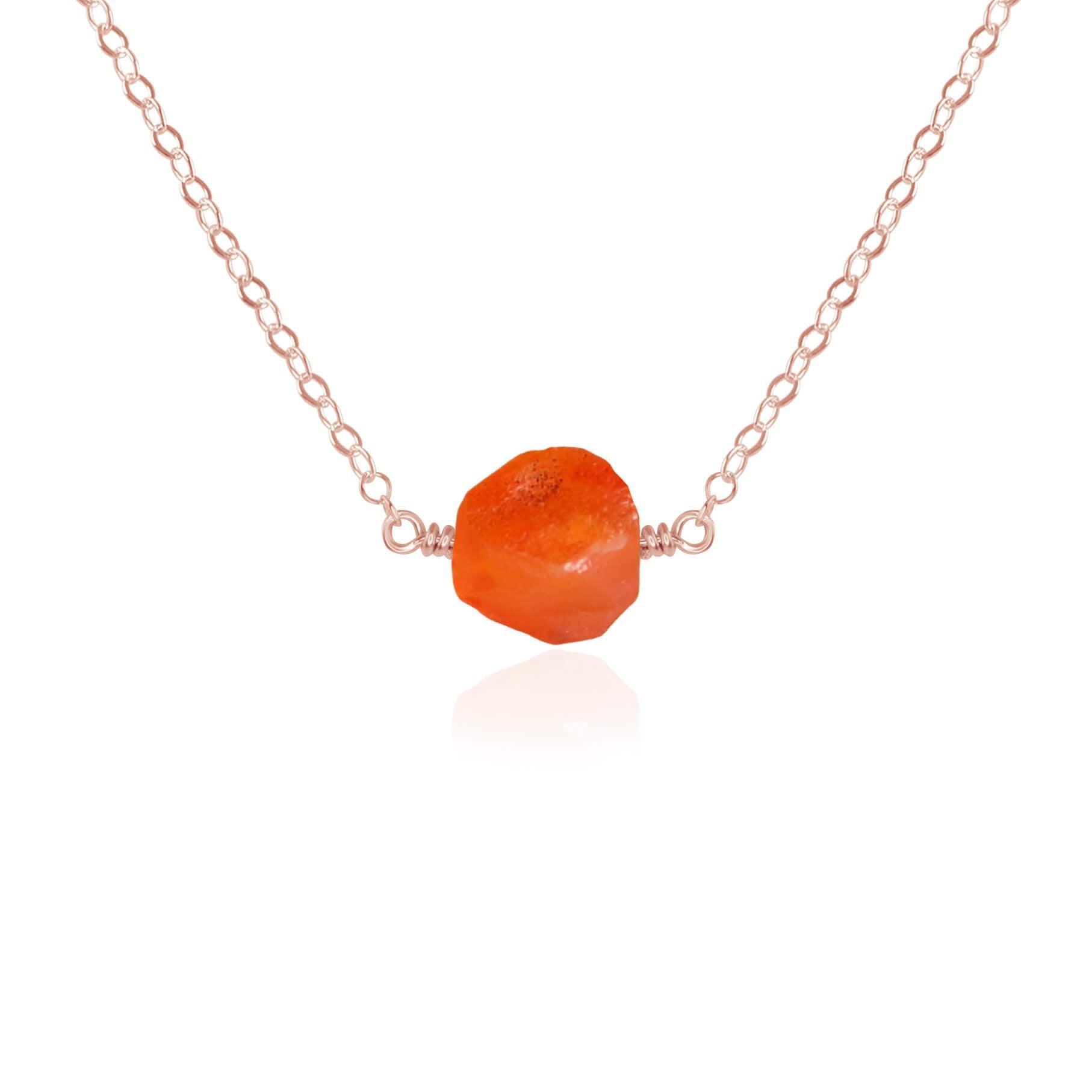 Raw Carnelian Crystal Nugget Necklace – Natural Gemstone Jewelry for Women, Healing Stone Pendant – Perfect for Meditation, Yoga & Spiritual Gifts