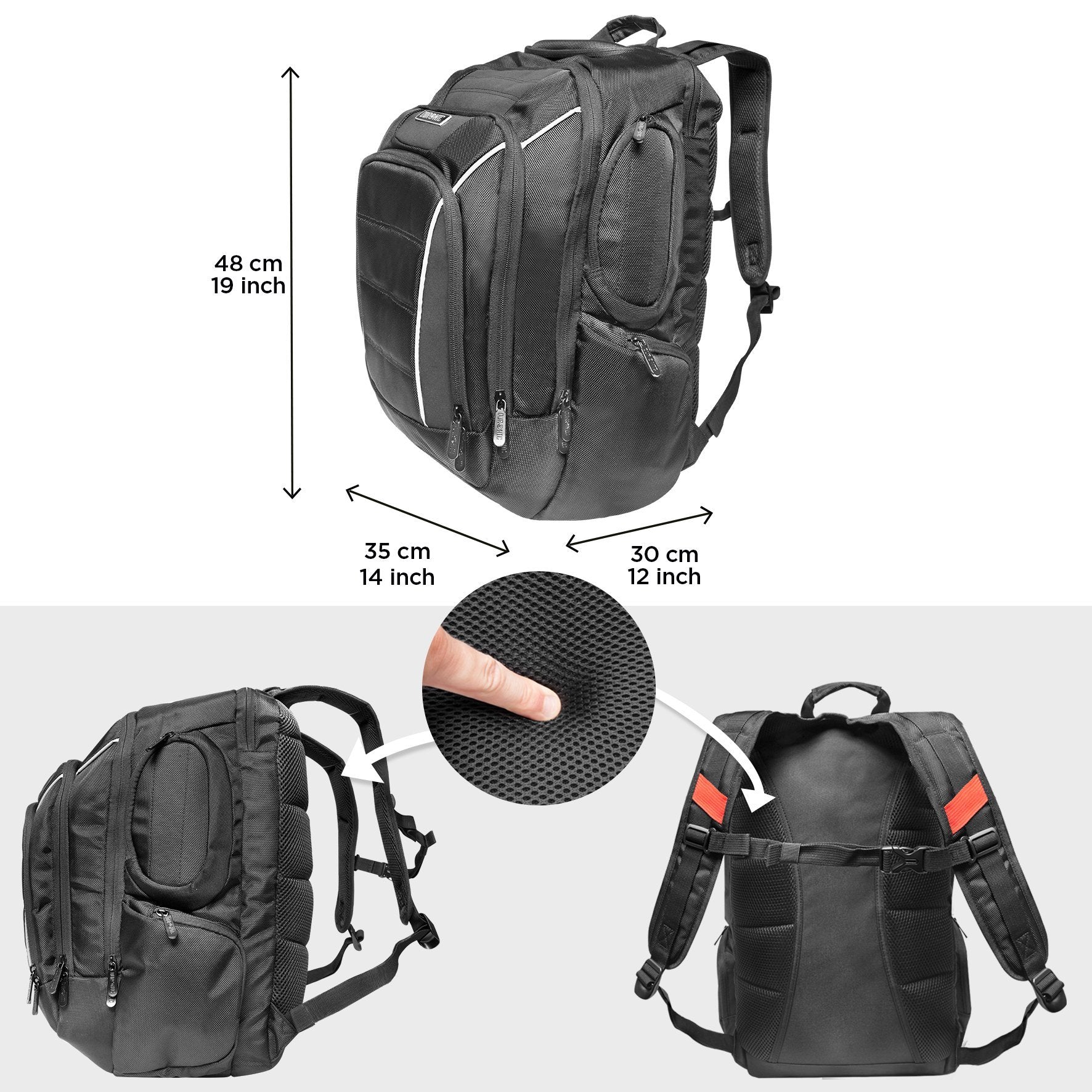Duronic Lightweight Water-Resistant 17” Laptop Backpack for Travel, Work & School - Durable Computer Bag for Business, Gym & Daily Use - Perfect Gift for Women & Men (Model LB21) - Ideal for Commuting, College Students & Office Professionals
