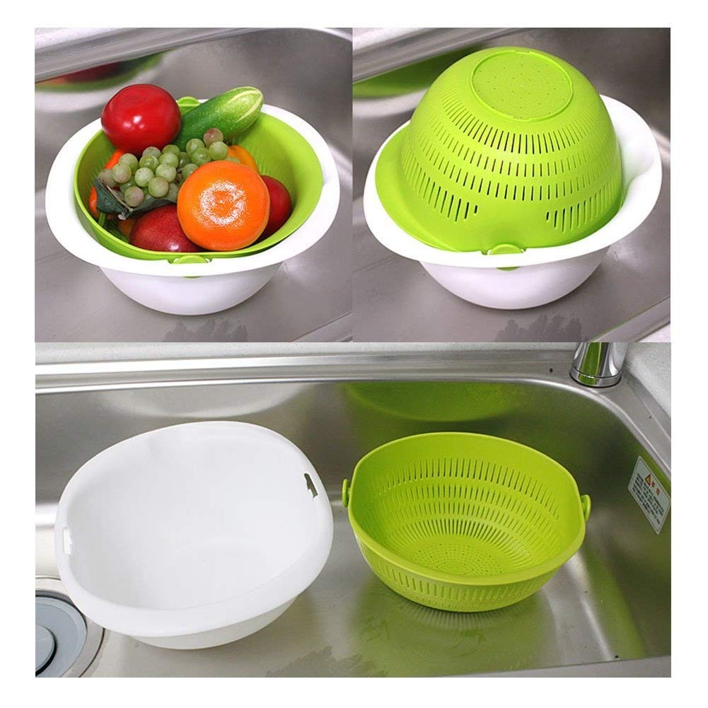 Multi-Function Reverse Mixing Bowl with Strainer Colander - Orange Food Prep Bowl for Baking, Cooking & Straining | Korean-Made Kitchen Essential for Easy Meal Prep & Healthy Cooking