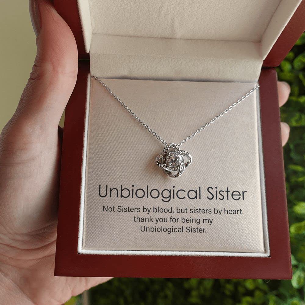 Unbiological Sister Necklace - Meaningful Pendant Gift for Bonus Sister | Birthday & Christmas Present from Brother/Sister | Perfect for Sisterhood Bonding & Special Occasions