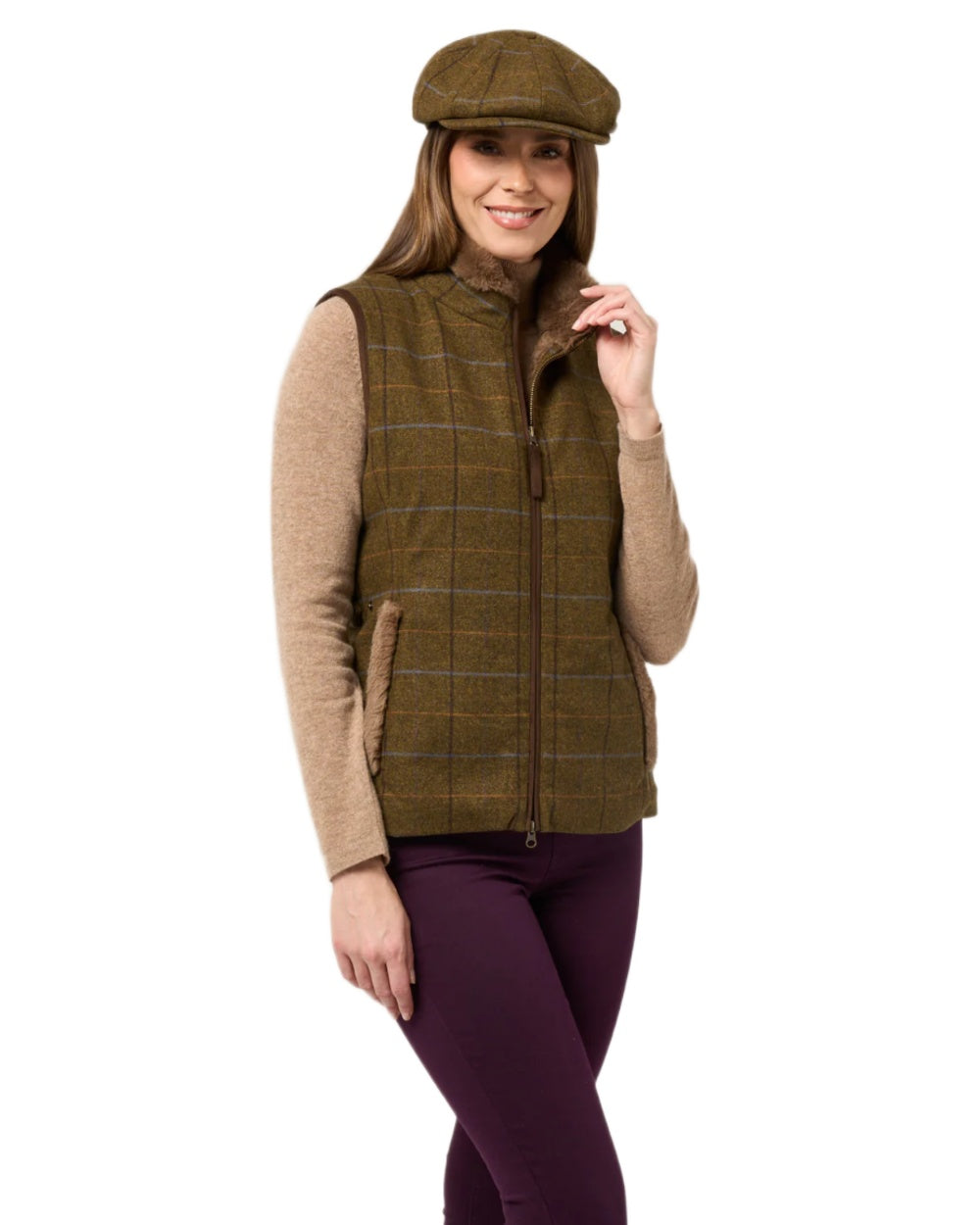 Alan Paine Combrook Tweed Ladies Gilet - Women's Fashion Vest for Fall & Winter - Perfect for Office, Outdoor Activities & Casual Wear