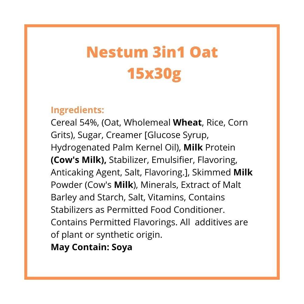 Nestum All Family 3-in-1 Instant Cereal Milk Drink & Nestle Cereal Snack Bundle (Milo/Koko Krunch/Honey Star, 30g) - Whole Grain Wheat, Rice & Corn Low Fat Cereal with Vitamins (15 Oat Sachets) - Perfect for Breakfast, Snacks & Kids Lunch Boxes